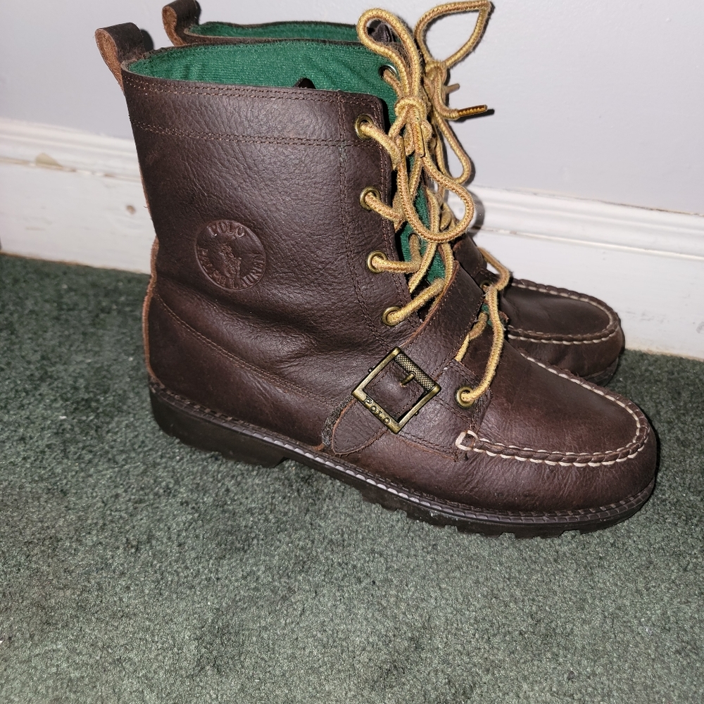 Chocolate Leather Polo Ralph Lauren boots size 7